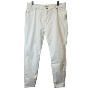 Amazon Essentials White Denim Skinny Jeans Womens Size 16 Short NWT #